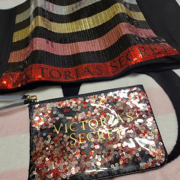 Victoria's Secret BLING Tote + Makeup Bag Set NWT - Picture 9 of 16
